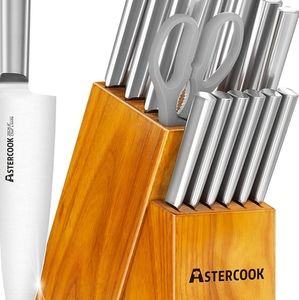 Astercook 15 piece kitchen knives set